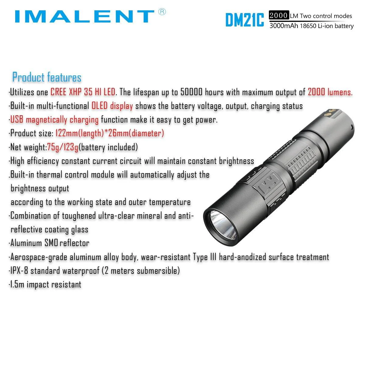 IMALENT DM21C tactical flashlight - Image 12